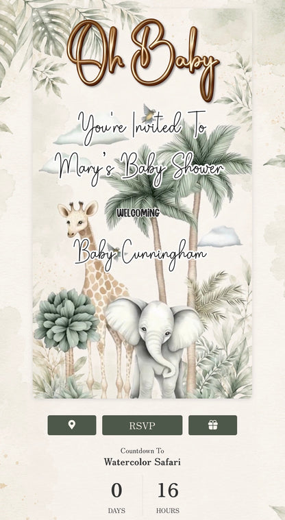 Safari Baby Shower Invitation Template