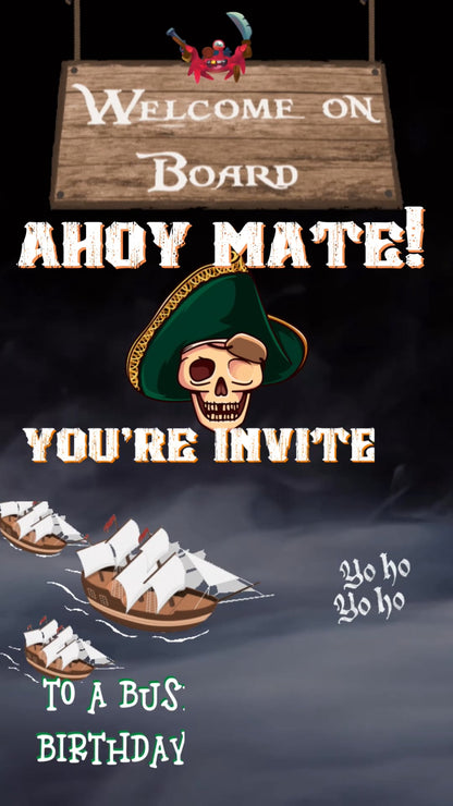 Pirate video invitation Invite | Pirates of the Caribbean themed pirate photo