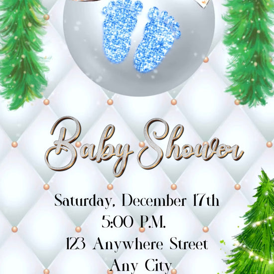 Boy baby shower Christmas invite