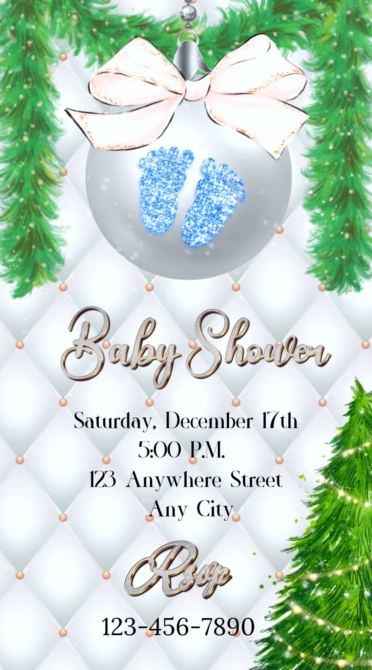 Boy baby shower Christmas invite