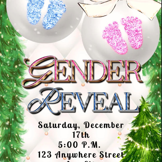Gender reveal Christmas video invite 