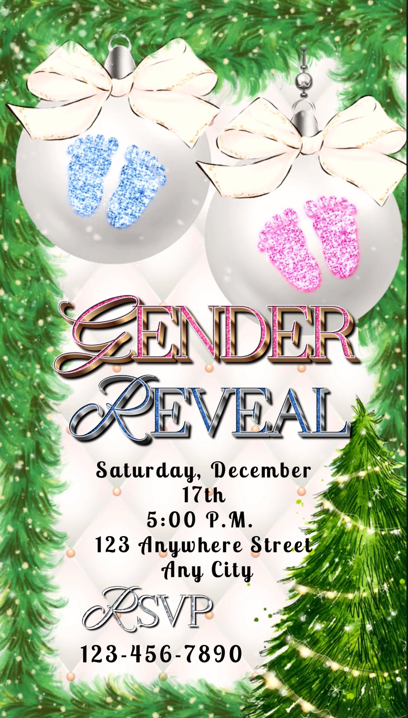 Gender reveal Christmas video invite 