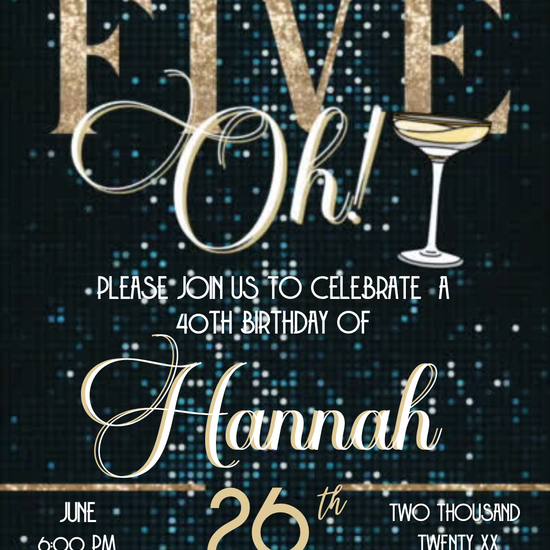 The Big Five-Oh! Video Invitation | Digital 50th Milestone Invite | Editable Online Party Template