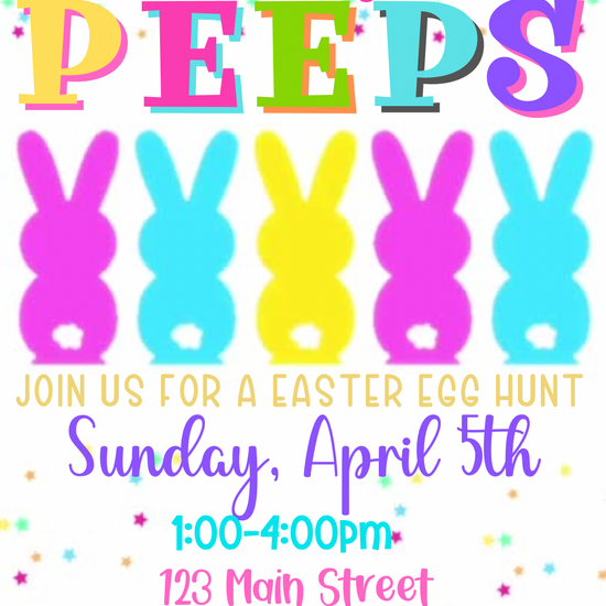 🐣 Party With My Peeps Easter Video Invitation – Editable Canva Template

Make Easter planning effortless and adorable with this Party With My Peeps Easter Video Invitation Canva Template. Designed for modern hosts who want something fun, fast, and memorable, this animated Easter invite is perfect for Easter parties, kids’ celebrations, egg hunts, classroom events, church gatherings, and spring parties.&nbsp;