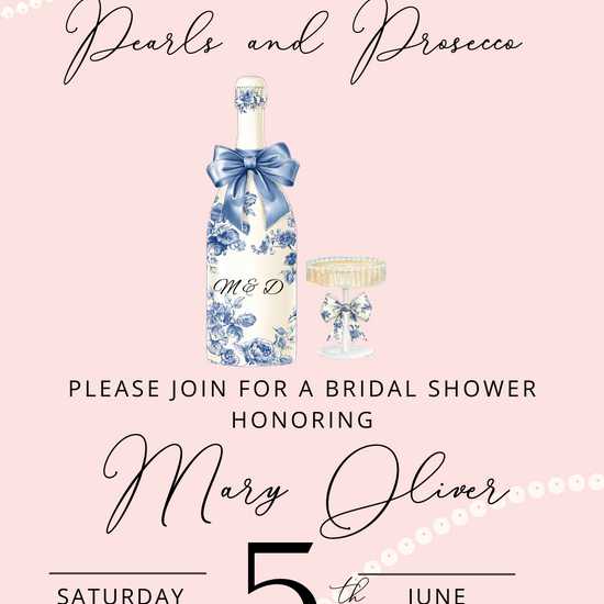 Pearls & Prosecco Video Invitation | Digital Cocktail Party Invite | Editable Online Template