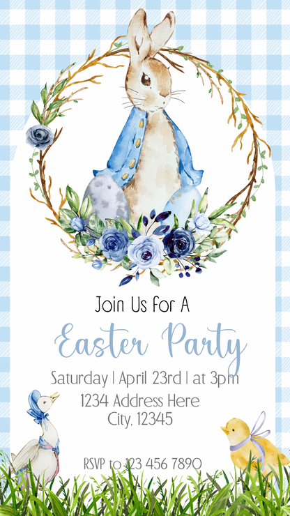 Vintage Peter Rabbit Invitation | Easter Storybook Bunny Party Invite