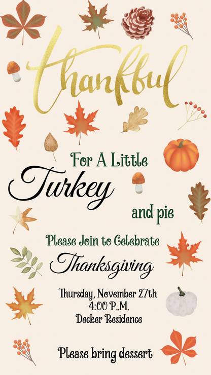 Digital Thanksgiving Video Invitation