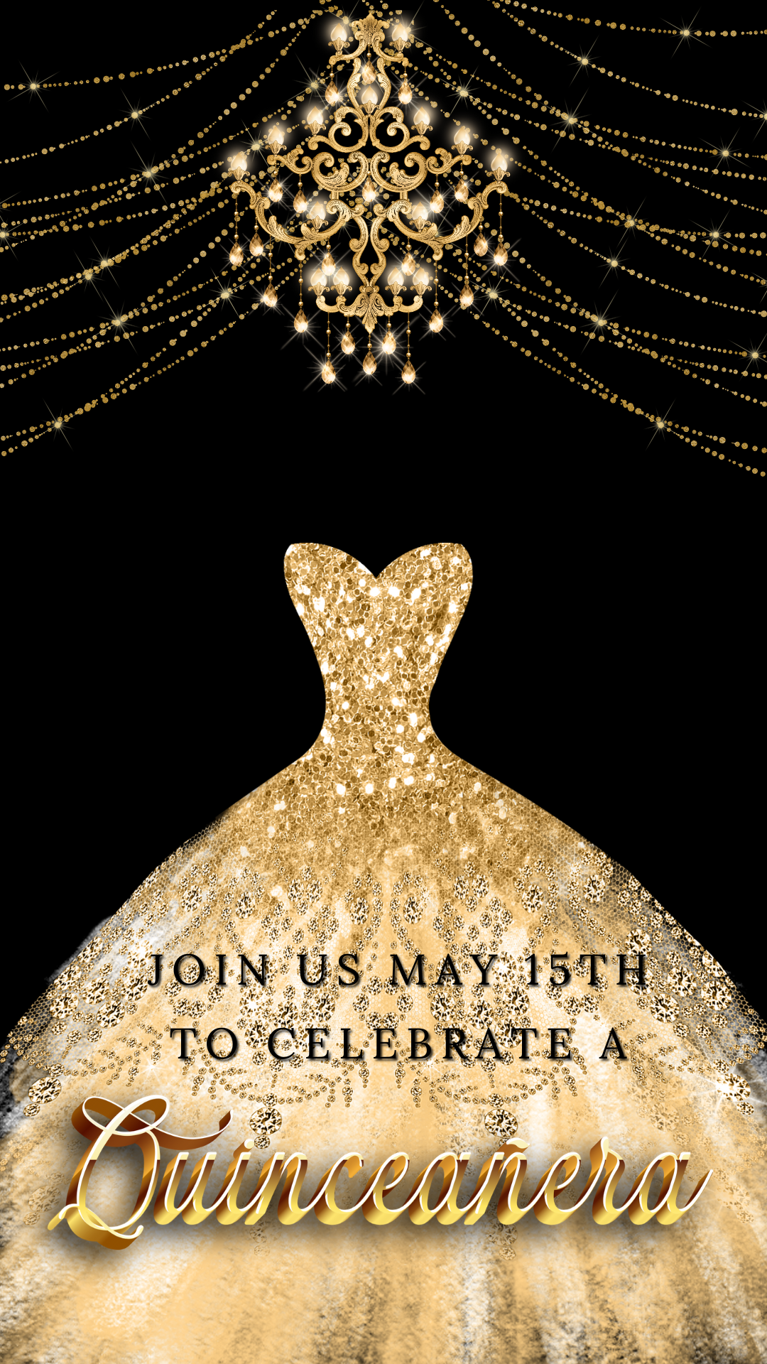 Editable Quinceañera invitation video template designed for mobile phones. Includes animated text, music, and photo customization. Perfect for Sweet 15 or Sweet 16 birthdays. Share instantly via text, WhatsApp, email, or social media. A beautiful, stunning design ideal for modern celebrations. Delivered as MP4 download—no physical item.