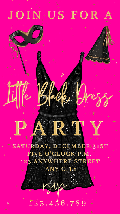 Celebrate your event with Little Black Dress Video Invitation, a beautiful digital video invitation designed for easy sharing and editing. This high-quality MP4 invite features cinematic motion, crisp typography, and smooth transitions to set the perfect tone for your celebration.
