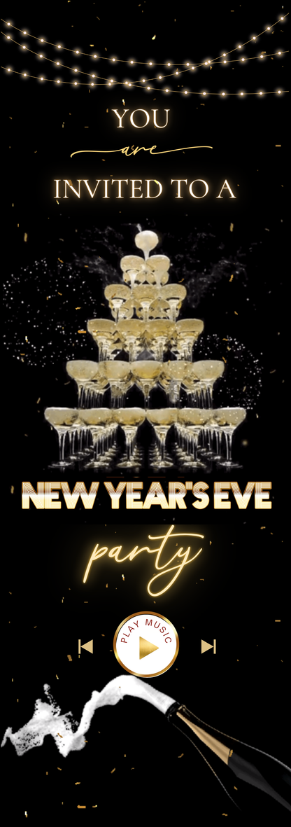 New Year’s Eve Party Website Invitation | NYE Party RSVP Website | Canva Website Template