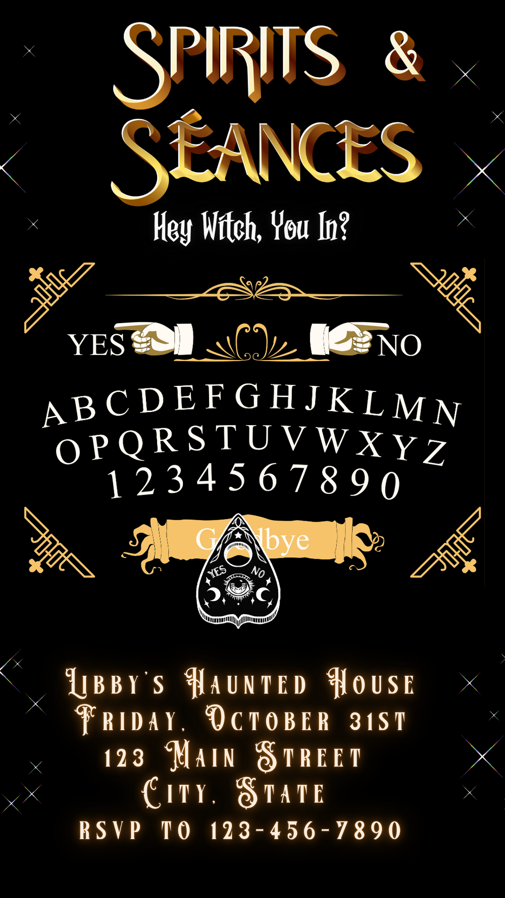 Ouija board animated video invitation