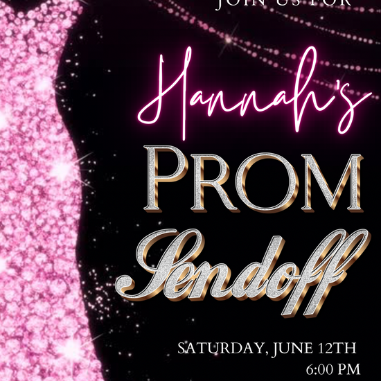 Pink Prom Send Off Video Invitation – Editable Canva Animated Invite