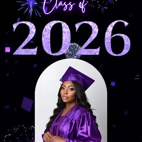 Graduation Party Video Invitation | Purple and Black Graduation Invite for Her | Editable Online RSVP Evite Canva Template
