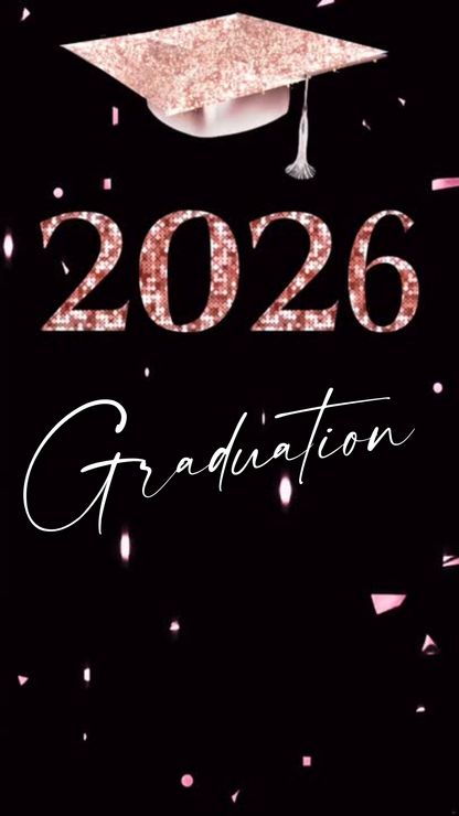 2026 Graduation Video Invitation | Pink Animated Graduation Invite | Editable Canva Template