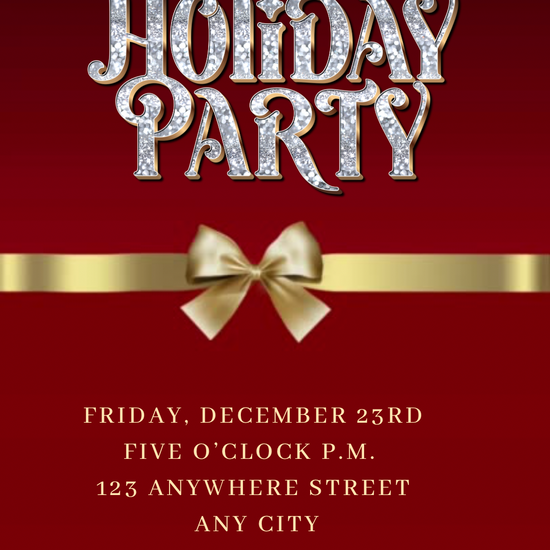 Red and gold holiday evite