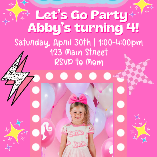 Retro Barbie invite 