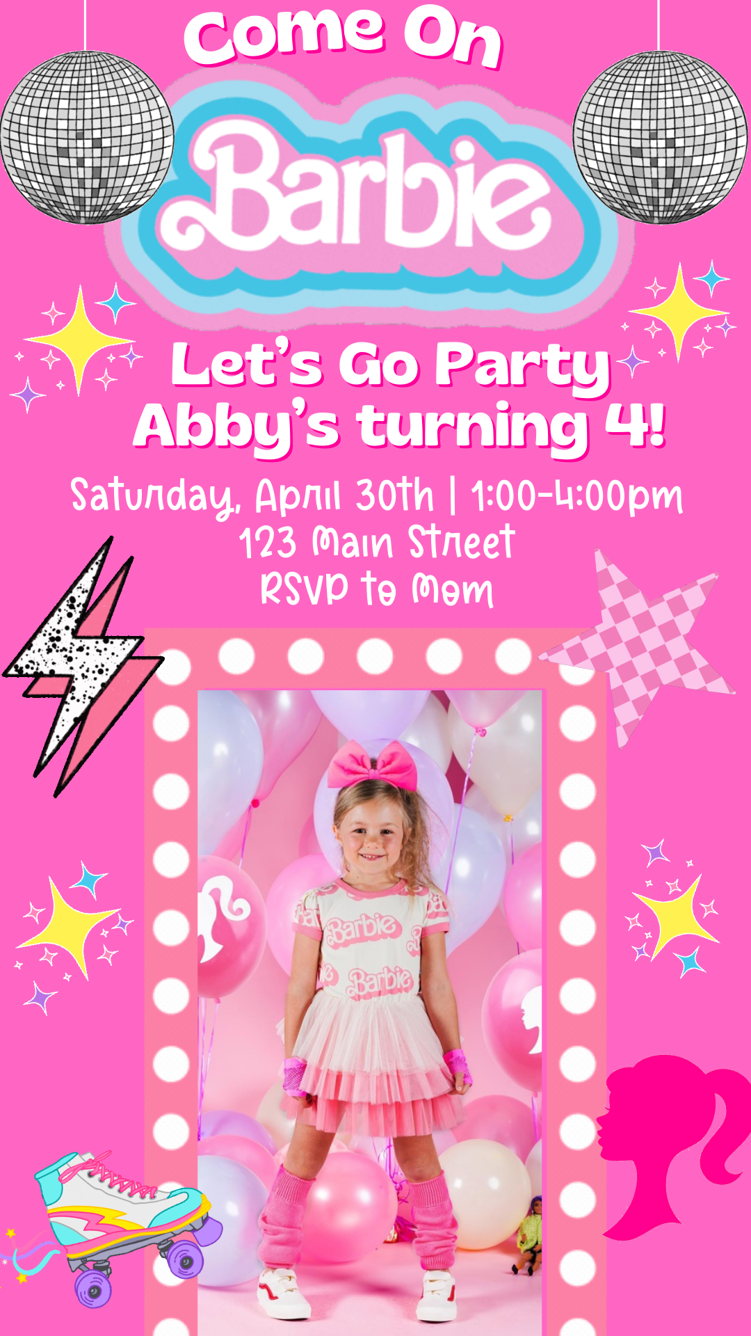 Retro Barbie invite 