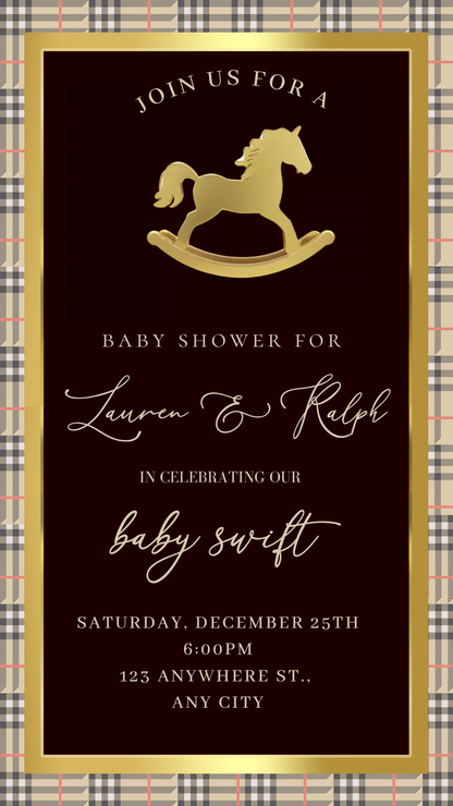 Horse Baby Shower Invitation Template Western Baby Shower Video Invite