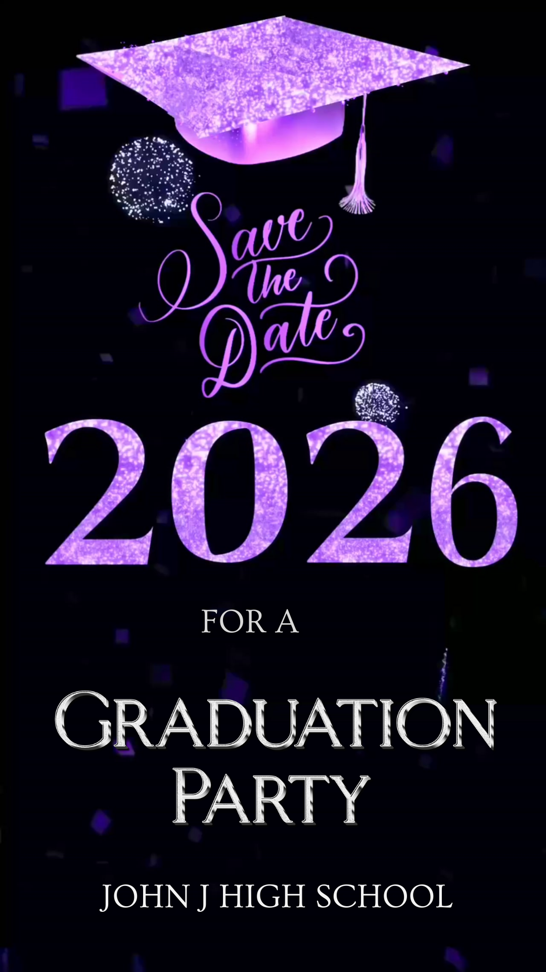 Invite in style with our Purple&nbsp;Graduation Party Video Invitation — a premium digital video invite crafted to excite guests and match your event theme. This animated MP4 is easy to personalize and effortless to share.