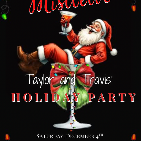 Funny Christmas video invitation featuring Santa relaxing in a martini glass with festive holiday lights and bold “Martinis and Mistletoe” text. Editable Canva template includes background music, instant download, and RSVP website link for easy sharing via text, WhatsApp, or email. Perfect for holiday cocktail parties, office celebrations, and Friendsmas events.