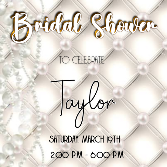 Smartphone showing floral bridal shower video invitation