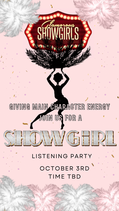 Showgirl listening party invite 