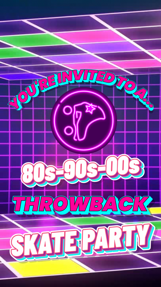 Custom Roller Skate Video Invite - Personalized Roller Rink 80s Party