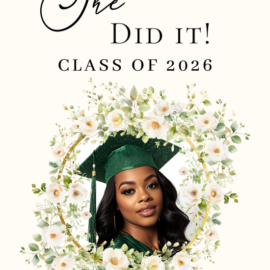 2026 Graduation Website Invitation | Canva Website RSVP Template with Music | Spring Floral for her