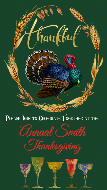 Editable Thanksgiving Video Invitation – Traditional Animated Friendsgiving Digital Evite