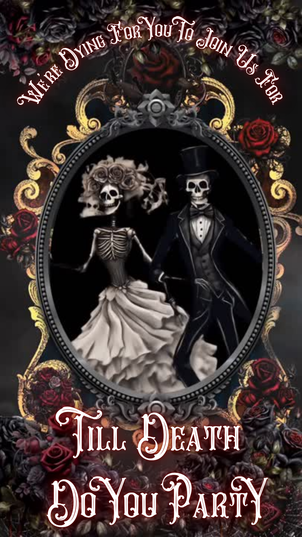 Skeleton couple Halloween wedding/engagement animated invitation