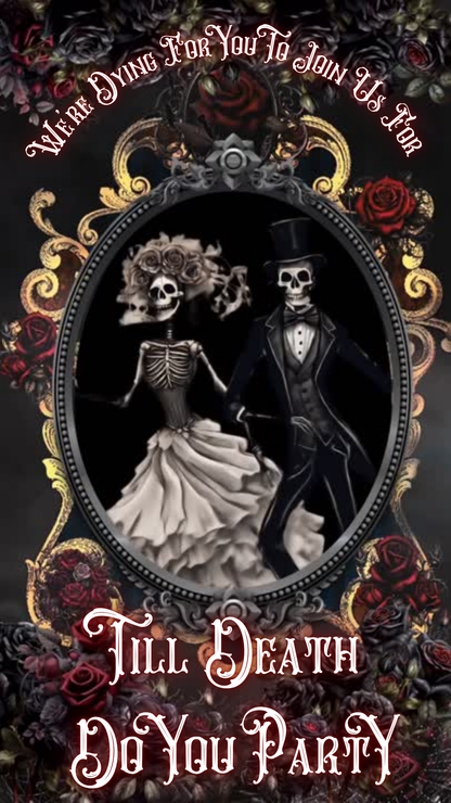 Halloween Video Invitation, Halloween Wedding Animated Invite, Editable Halloween Party Mobile Evite
