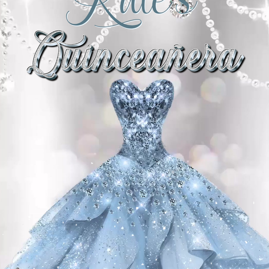 Editable Winter Wonderland Quinceañera Invitation Video – Sweet 15 Blue Snowflake Theme with Tiara, Ball Gown, and Personalized Photo | Animated MP4 Evite for Mobile Sharing | Instant Digital Download for Teen Girl’s Birthday