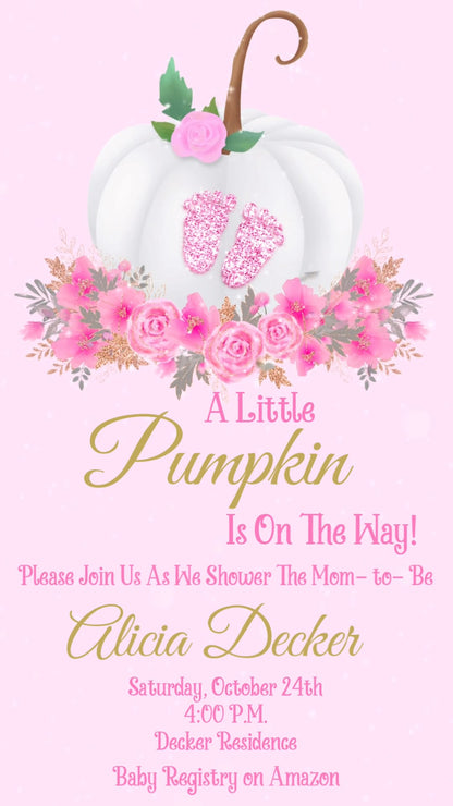 Baby Shower Video Invitation - Little Pumpkin Party Invite