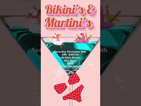 Bikinis & Martinis bachelorette weekend, editable Bachelorette Invite, Yacht Bachelorette Invite