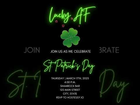 St Patricks Day Video Invitation, St Patty’s Invitation