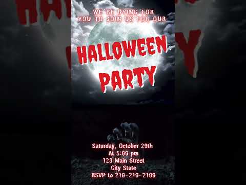 Halloween Video Invitation, Hand from the agrave Video Invitation