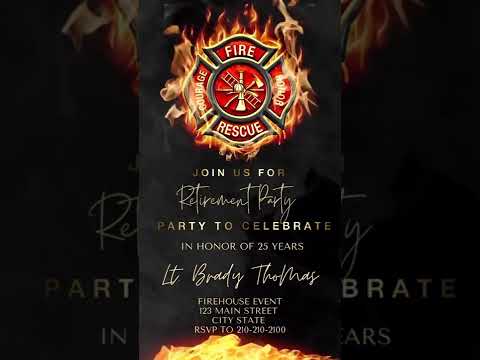 Fireman Video Invitation, Fireman Birthday Invitation, Firem