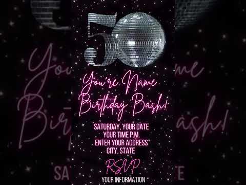 Disco Birthday Invitation | Electronic Birthday Invitation | 70s Birthday Invitation | Birthday Evite | Disco Ball Invite