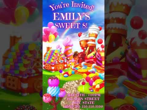 Candy Land video invitation