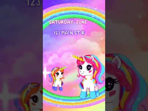 Pink Unicorn Video Invitation