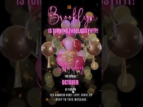 Birthday Balloon Video Invitation