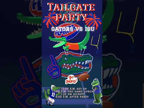 University of Florida Tailgating Video Invitation, Florida Gators Tailgate Party Invitation, Football Tailgating Invites, College Tailgating Invitation
