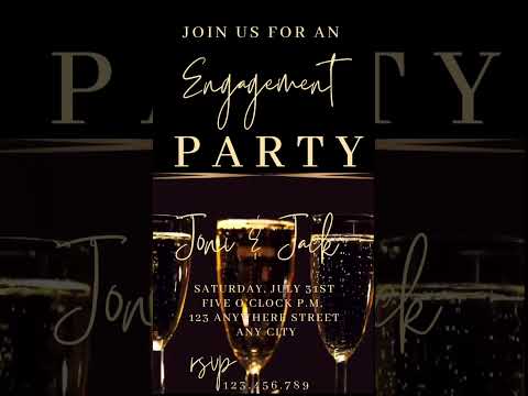 Engagement Champagne Bubbles Invite