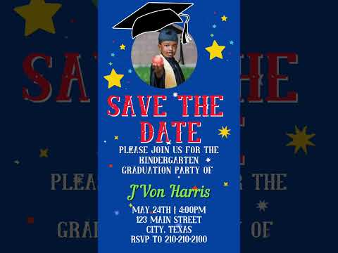 Blue Graduation Invite