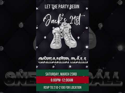 Silver Sneaker Ball Invitation, Gucci Sneaker Ball Invitation