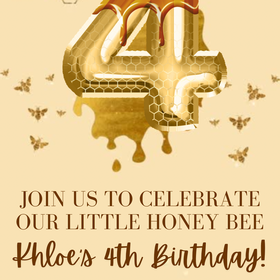 4th Birthday Honey Bee Video Invitation