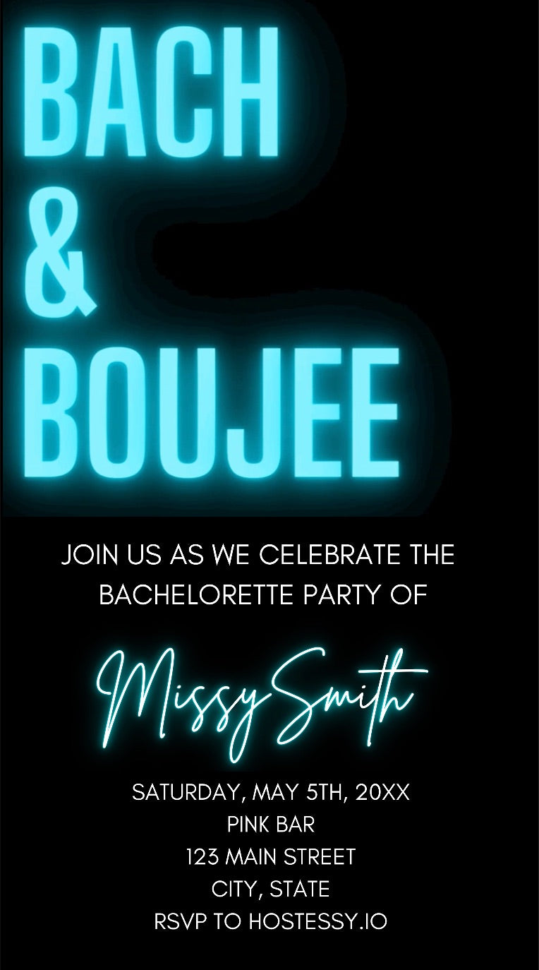 Bach and Bougie Video Invitation, Bachelorette Party Invite