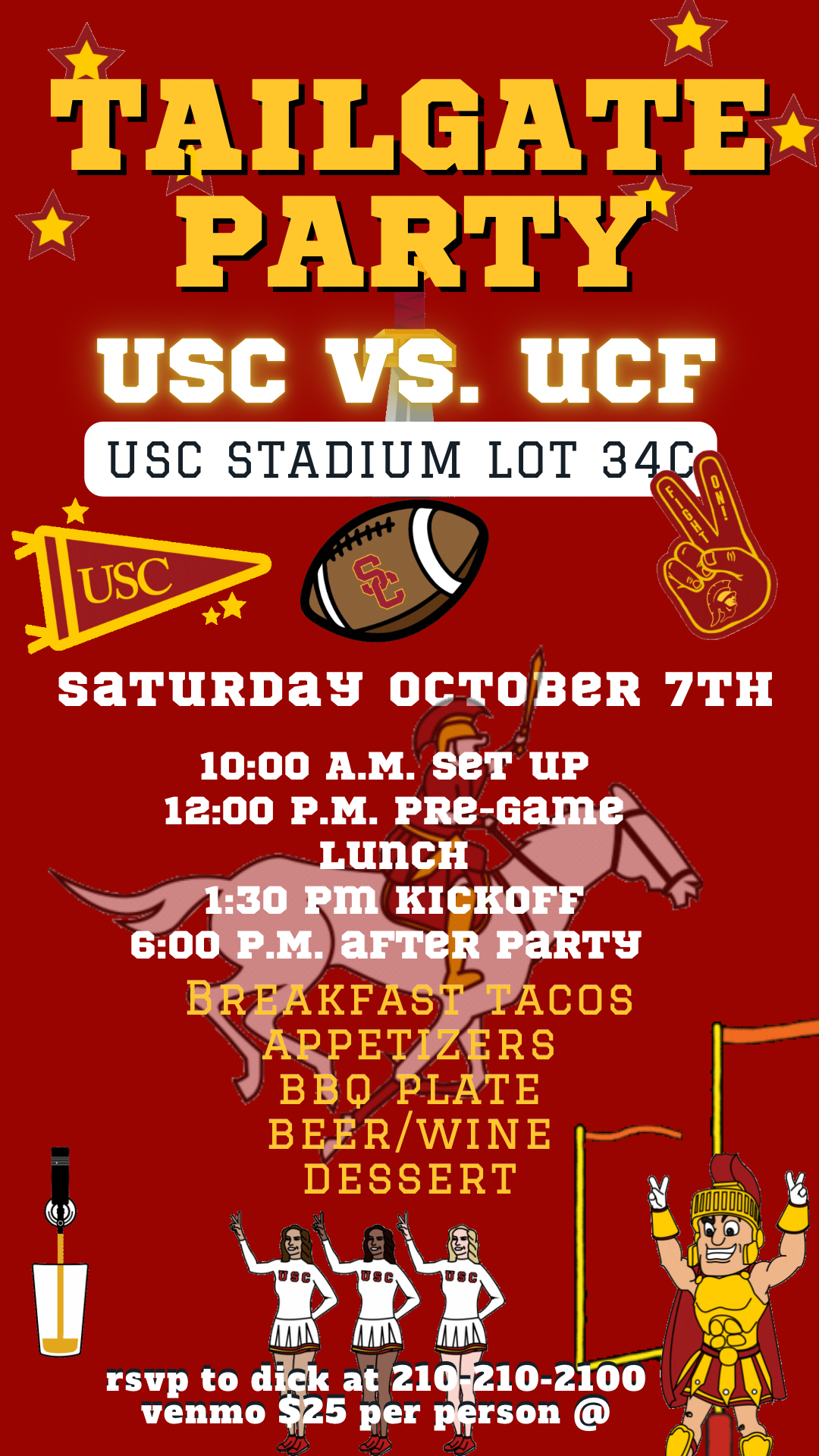 USC Tailgating Video Invitation, USC Trojans football Tailgate Party Invitation, Football Tailgating Invites, College Tailgating Invitation