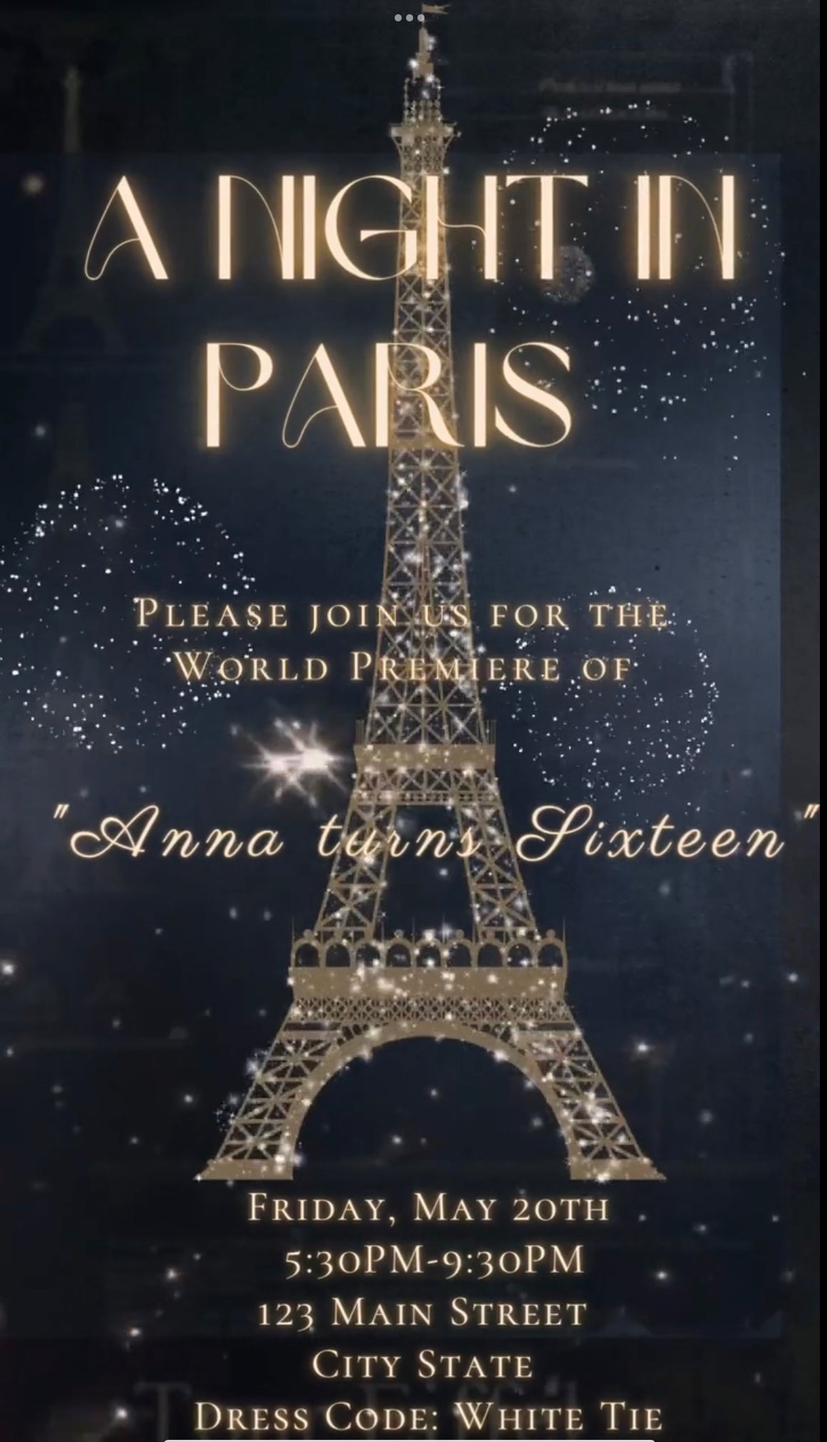 Paris Video Invitation, Eiffel Tower Invite