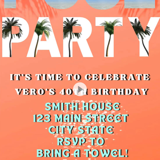 Pool Party Video Invitation